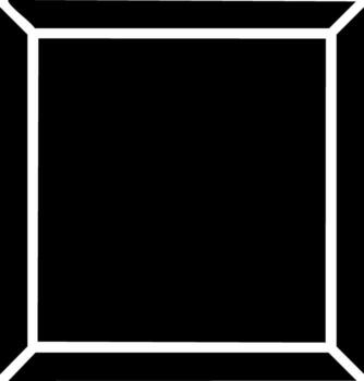 Empty black square frame template for design element with outline vector