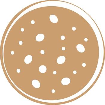 Circle shape with rounded white shapes inside, brown and white color vector