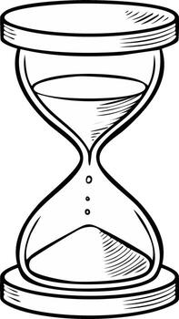 Graphic Hourglass with Flowing Sand Design Emphasizing Time Passing and Deadline Concepts vector