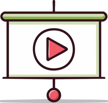 presentación pantalla con jugar botón plano ilustración para valores vector