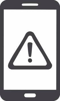 móvil teléfono con un advertencia alerta mensaje icono en el pantalla ilustración vector