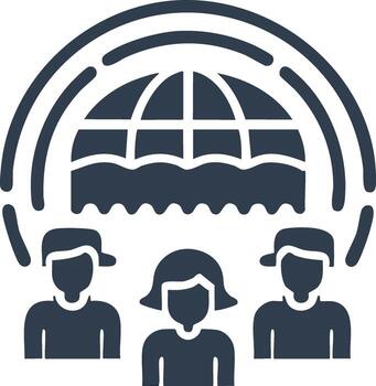 Global Business Team Connection and Communication Network Icon Graphic vector