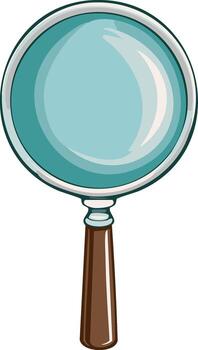 Magnifying glass illustration, searching, exploring, investigation, finding, looking vector