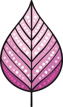Ornamental Pink Leaf with Dotted Pattern Illustration of Nature Element vector