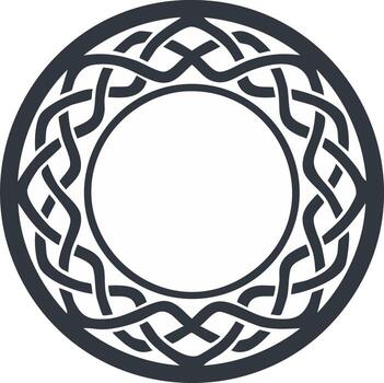 Circular Celtic Knot Design Abstract Pattern Decorative Element vector