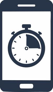 Smartphone with Stopwatch Timer Icon on Screen Representing Mobile Time Management vector