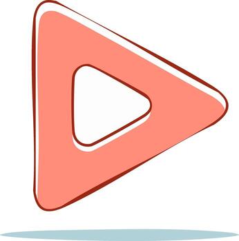 Play button icon simple and abstract cartoon style vector