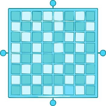 Turquoise Board Game Layout with Square Grid Playfield Patterned Design vector