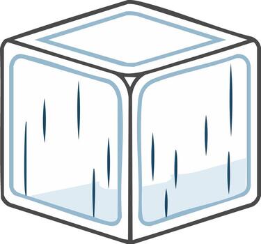 Iced cube with frozen water inside showing refreshing concept of cool drinking and summer heat vector