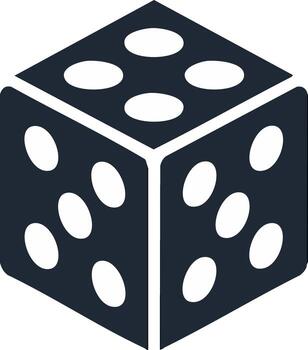 Dice with white dots. Isolated cube game symbol for chance and gambling vector