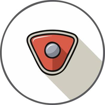 Stylized Red Triangle with Gray Ball Centered in a Circle, Illustration vector