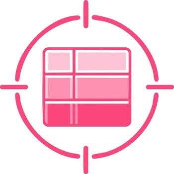 Targeted Grid Layout Icon for Data Analysis and UI UX Design vector