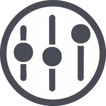 Minimalist Digital Interface Control Panel Sliders Icon for Settings and Adjustments vector