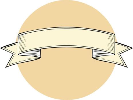 Drawn Ribbon Banner Design Element Scroll with Decorative Circle vector