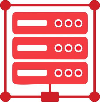 Network servers hosting platform infrastructure in server rack, cloud computing and datacenter system vector