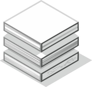 Stacked books isometric presentation for learning or knowledge concept vector
