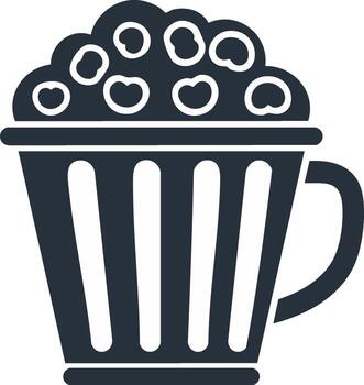 Popcorn container with kernels icon simple stylized illustration vector