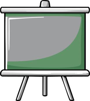 Simple green and gray presentation easel with blank screen for information display vector