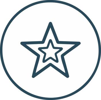 Hand drawn nested star icon in a circle representing quality or favorite vector