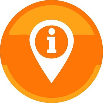 Orange Information Point Round Pin Location Indicator Symbol Sign Graphics vector