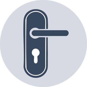 Modern Door Handle with Keyhole Icon Simple Geometric Design Element vector