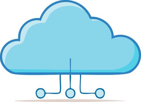 Cute Cloud Computing Network Icon Internet, Connectivity, Servers, Data, Technology vector