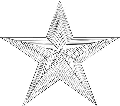 geométrico estrella forma con lineal eclosión modelo en negro y blanco vector