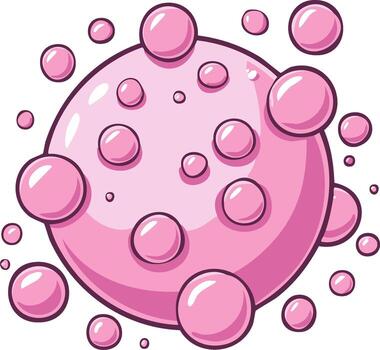 Pink bubbles abstract art playful round shapes and circular elements vector