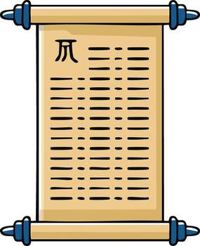 Ancient Scroll with Text and Symbol vector