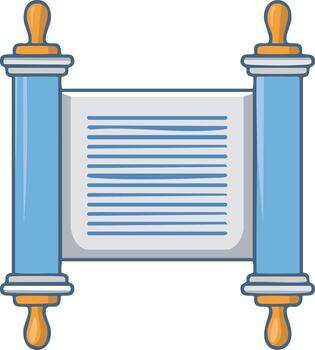 Scroll with Lines of Text and Decorative Knobs vector