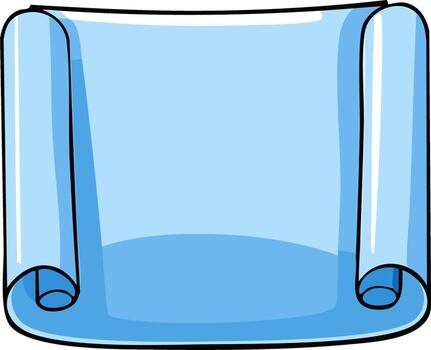 azul Desplazarse diseño elemento con arrollado bordes y un espacio para texto en un blanco antecedentes vector