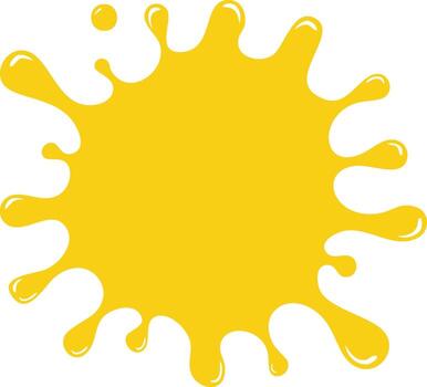 brillante amarillo líquido chapoteo gota con gotea y gotas aislado en blanco vector