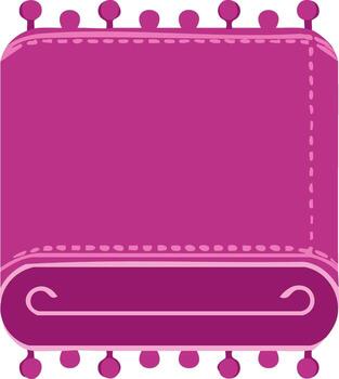 Abstract illustration of a purple throw rug with decorative edge, design element vector