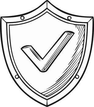 seguro validación protector proteger ilustración con marca de verificación confirmación emblema, aprobado garantía diseño vector