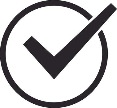 Check Mark Icon Inside Circle Represents Approval and Confirmation vector