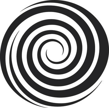 Circular Swirl Design with Thick Black Lines Creating a Hypnotic Visual Pattern with Spiral Effect vector