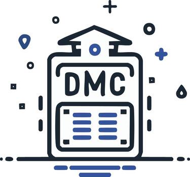 Handcrafted Data Management Center Icon Graphic for Technology Solutions and Server Control vector