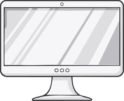 Modern flat screen desktop computer monitor device illustration technology vector