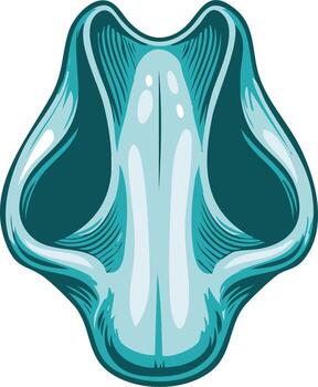 Abstract Organic Fluid Form in Blue and Teal with Smooth Glossy Lines vector