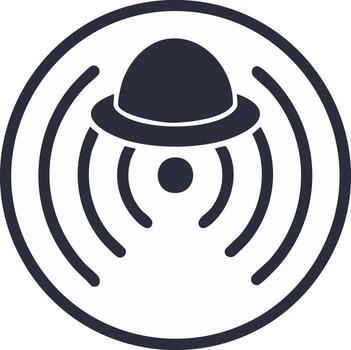 OVNI icono con señal líneas dentro un circulo vector