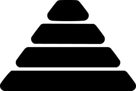 Abstract Rounded Edge Pyramid Geometric Hierarchy Black Shapes Stacking Upward vector