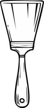 Handheld scraper tool with wide blade and handle for applying materials or cleaning vector