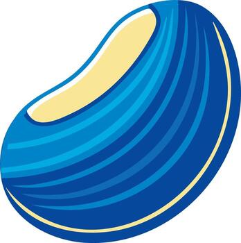 Stylized Blue and Beige Bean Shape with Texture Pattern Design Element vector