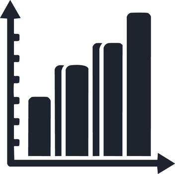 Rising Bar Graph Chart Representing Growth and Success with Upward Arrow vector