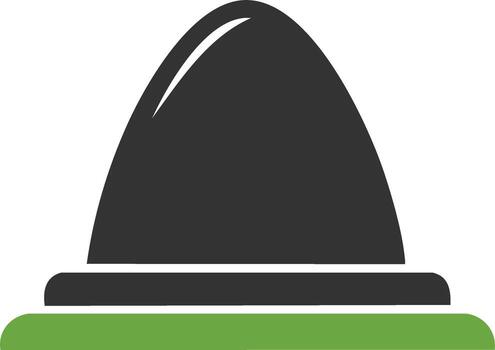 estilizado gráfico de un bala con un verde base y un oscuro gris propina vector