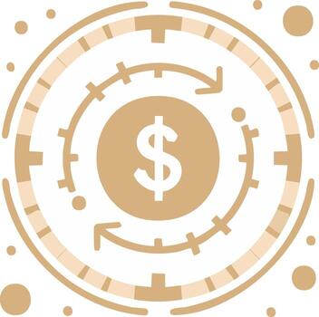 Abstract Financial Technology Icon Showing Money Cycle and Recurring Payments vector