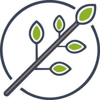 sencillo natural árbol rama con Fresco verde hojas en un circular marco icono vector