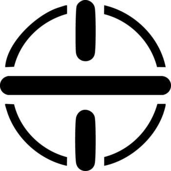 Abstract black geometric symbol minimalist design element for focus and balance vector