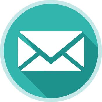 White Envelope Icon in Turquoise Circle Email Message Symbol for Communication Mail Delivery and Digital Correspondence vector