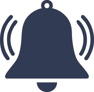 sencillo plano icono de un El sonar campana para notificaciones alertas y usuario interfaz diseño vector